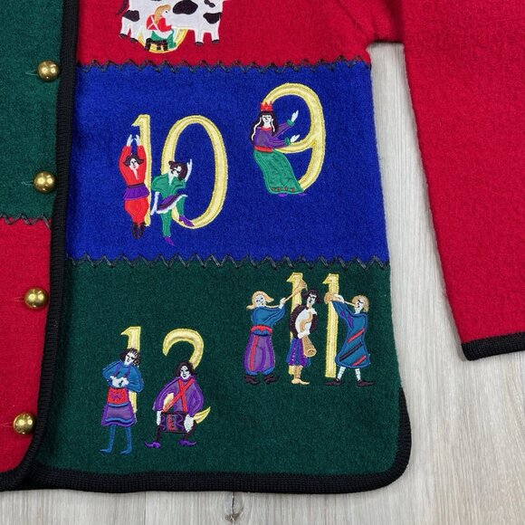 VTG Tally-ho 100% Boiled Wool Cardigan Pollak Import Nordic Size L Large NEW - Picture 6 of 14